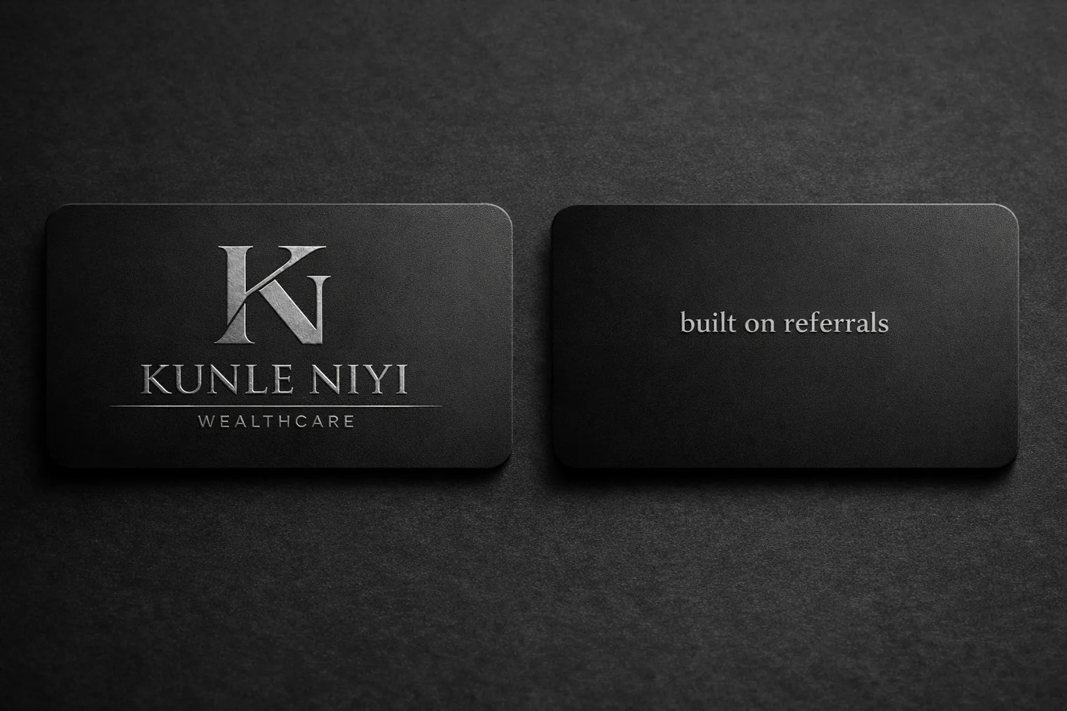 Kunle Niyi — NFC business card front & back